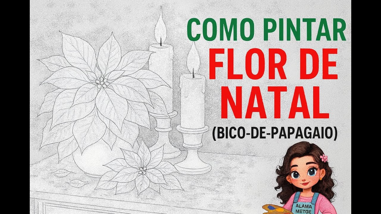 🌸 COMO PINTAR FLOR DE NATAL (BICO-DE-PAPAGAIO) NO TECIDO | PINTURA EM TECIDO PASSO A PASSO