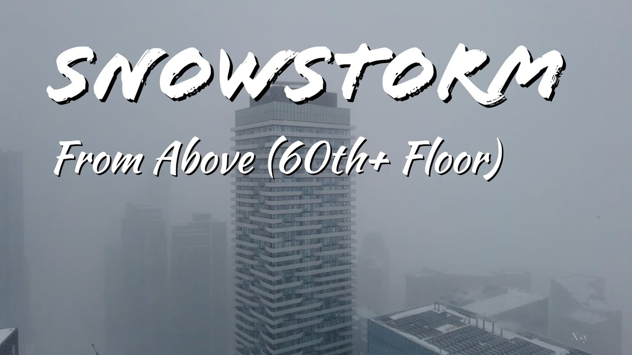 Snowstorm View | DJI Pocket 2 Relaxing Music Canadian Winter Blizzard | Toronto Downtown Skyline