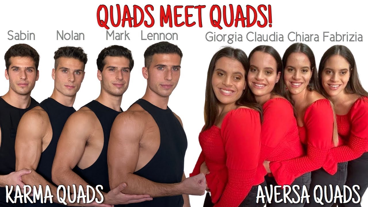 Identical Quadruplets Aversa Quads Meet Karma Quads - ONLY sets of QUADRUPLETS to have ever MET!
