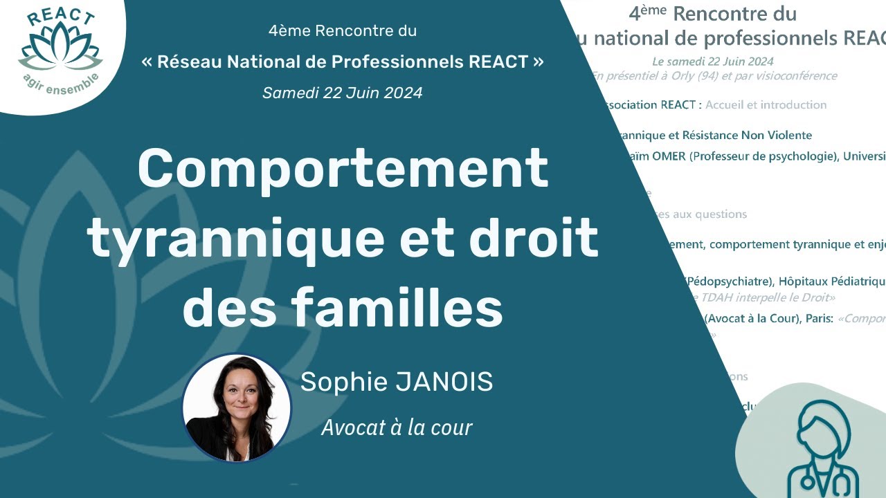 Comportement tyrannique et droit des familles - Sophie JANOIS, 22 juin 2024