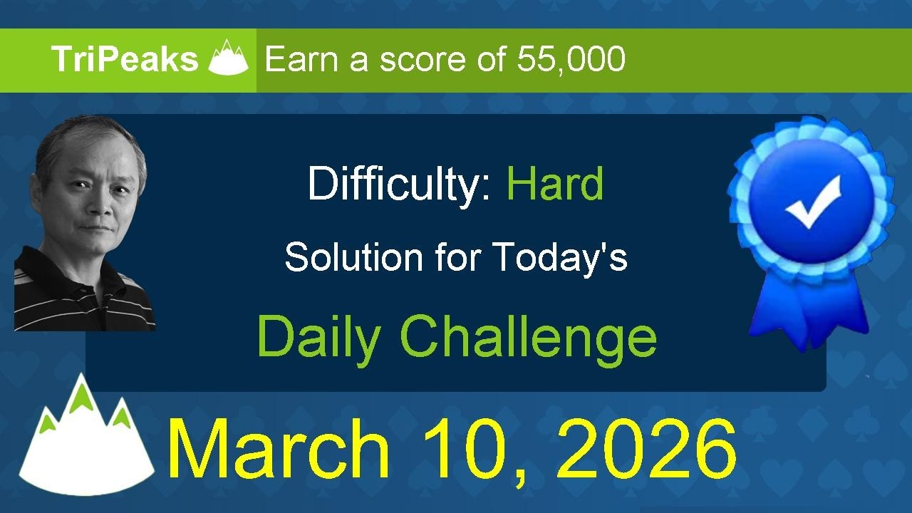 Microsoft Solitaire Collection: TriPeaks - Hard - March 10, 2026