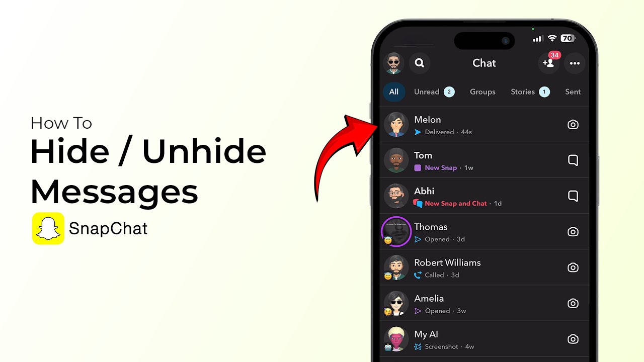 Как скрыть или показать сообщения в Snapchat?