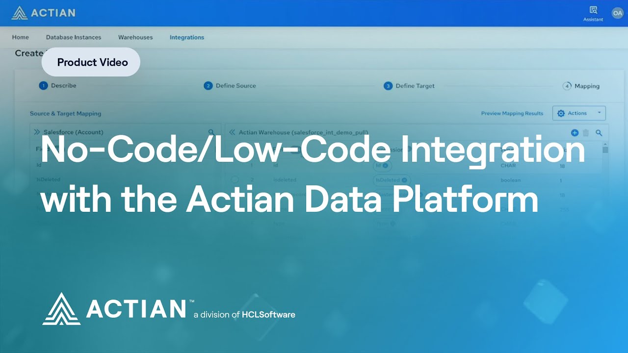 No-Code/Low-Code Integration with the Actian Data Platform