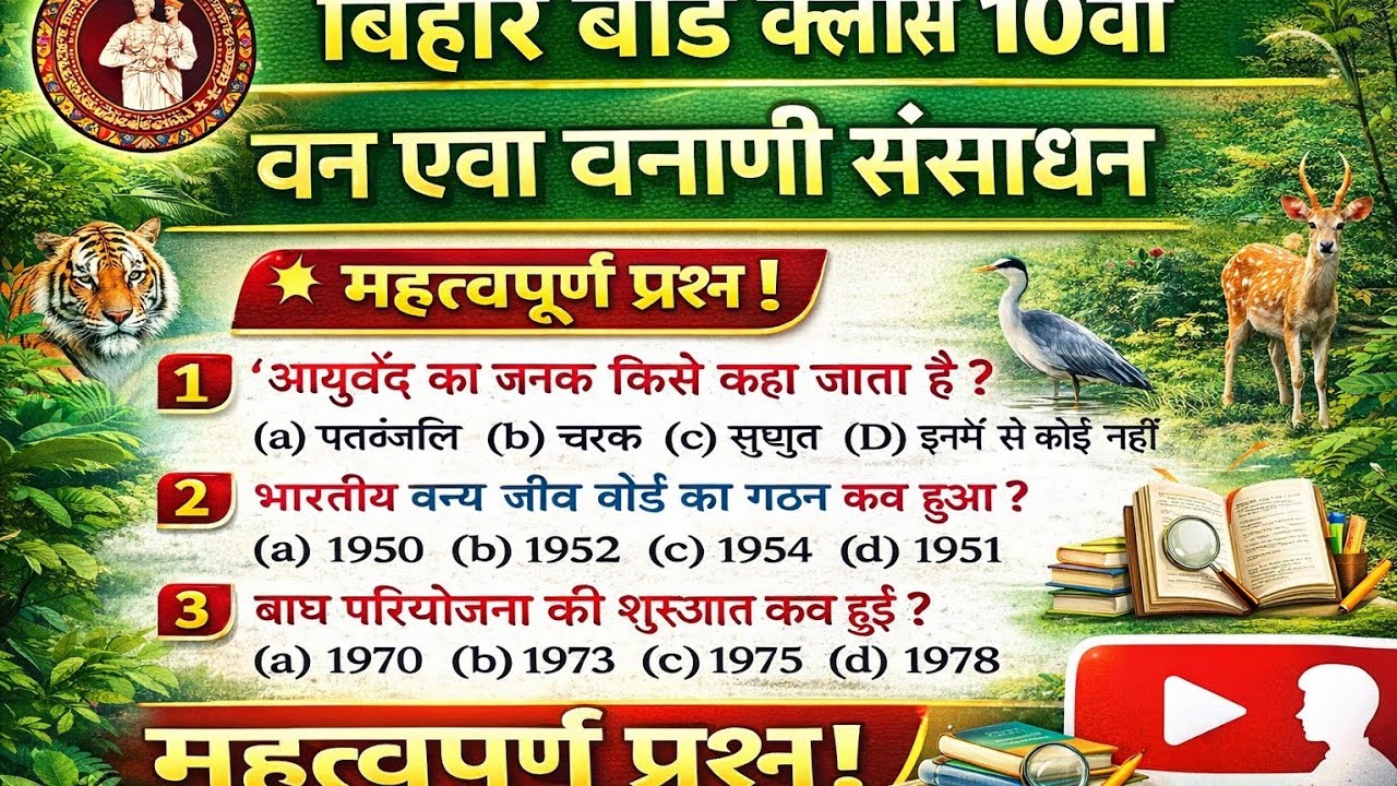  🔥 Class 10 Geography | ये 60 MCQ Exam में पक्का | Bihar Board 2026