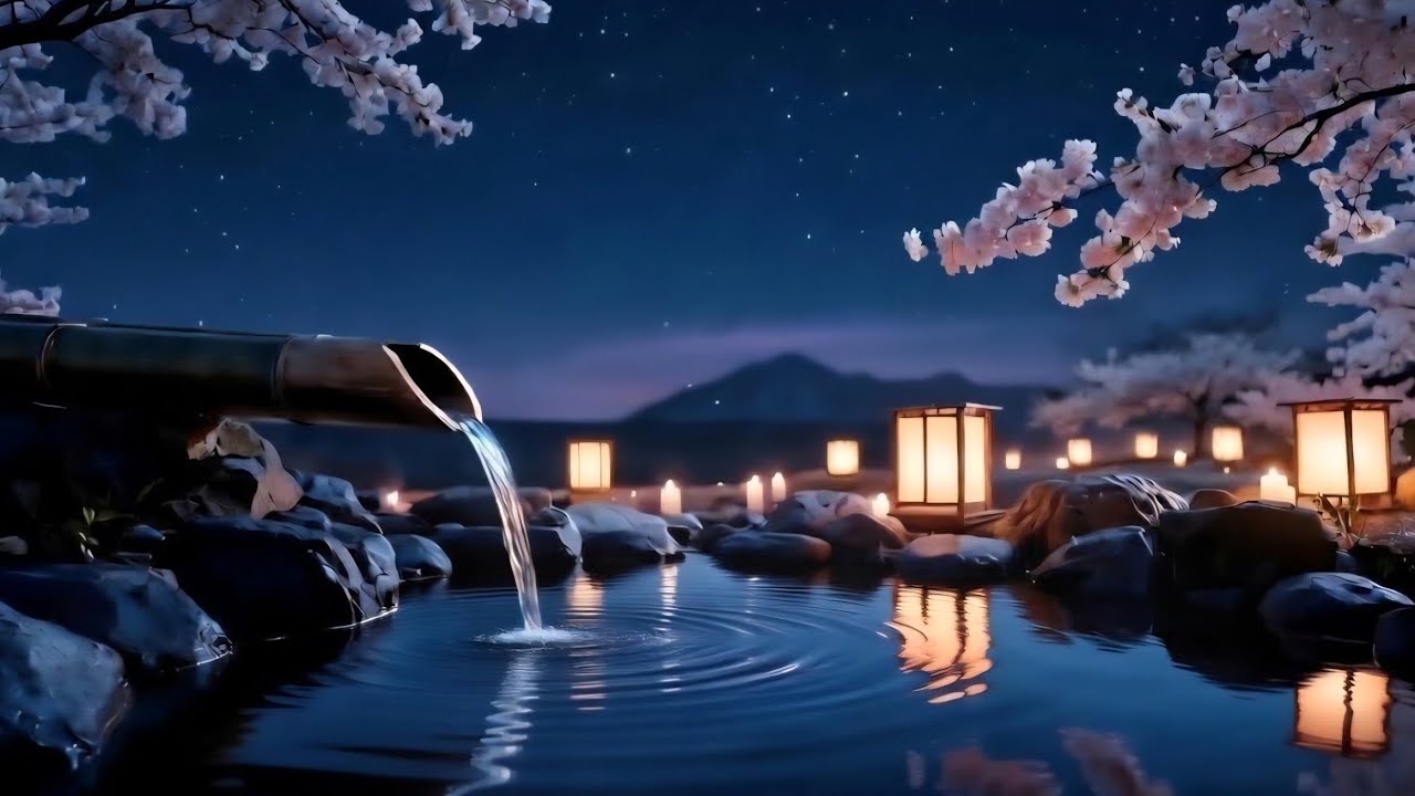 Relaxing Water Sounds 🌙 Calm Overthinking & Stress Relief | Deep Sleep Night Garden