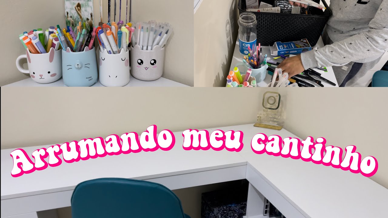 ARRUMANDO TUDO QUE TENHO DE MATERIAL ESCOLAR/ ORGANIZANDO MINHA ESCRIVANINHA - parte #1