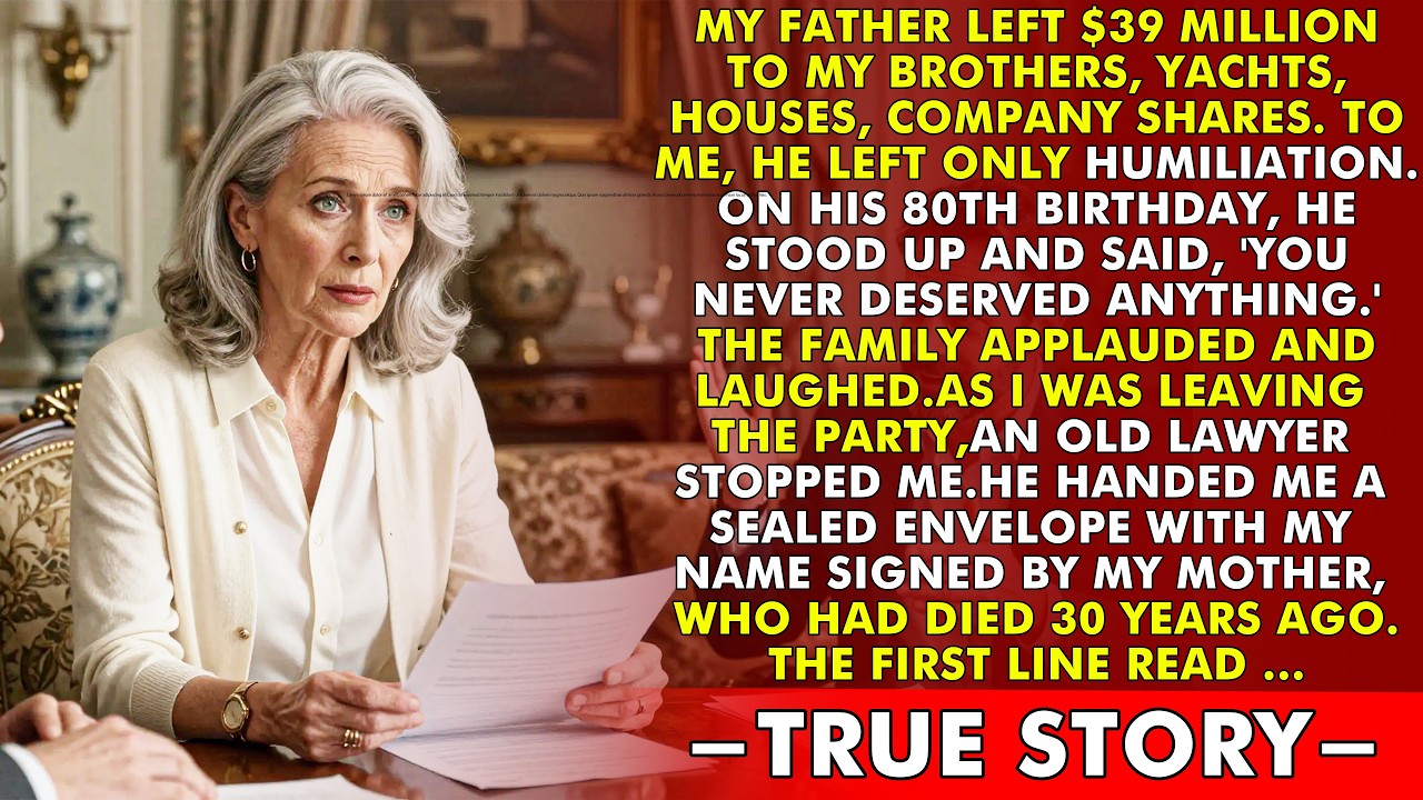 My father gave $39M to my brothers  To me, only humiliation  Then, a secret from my mother chang