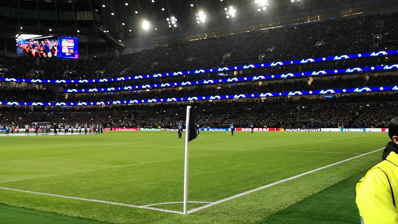 Spurs v RB Leipzig CL pre game Light Show