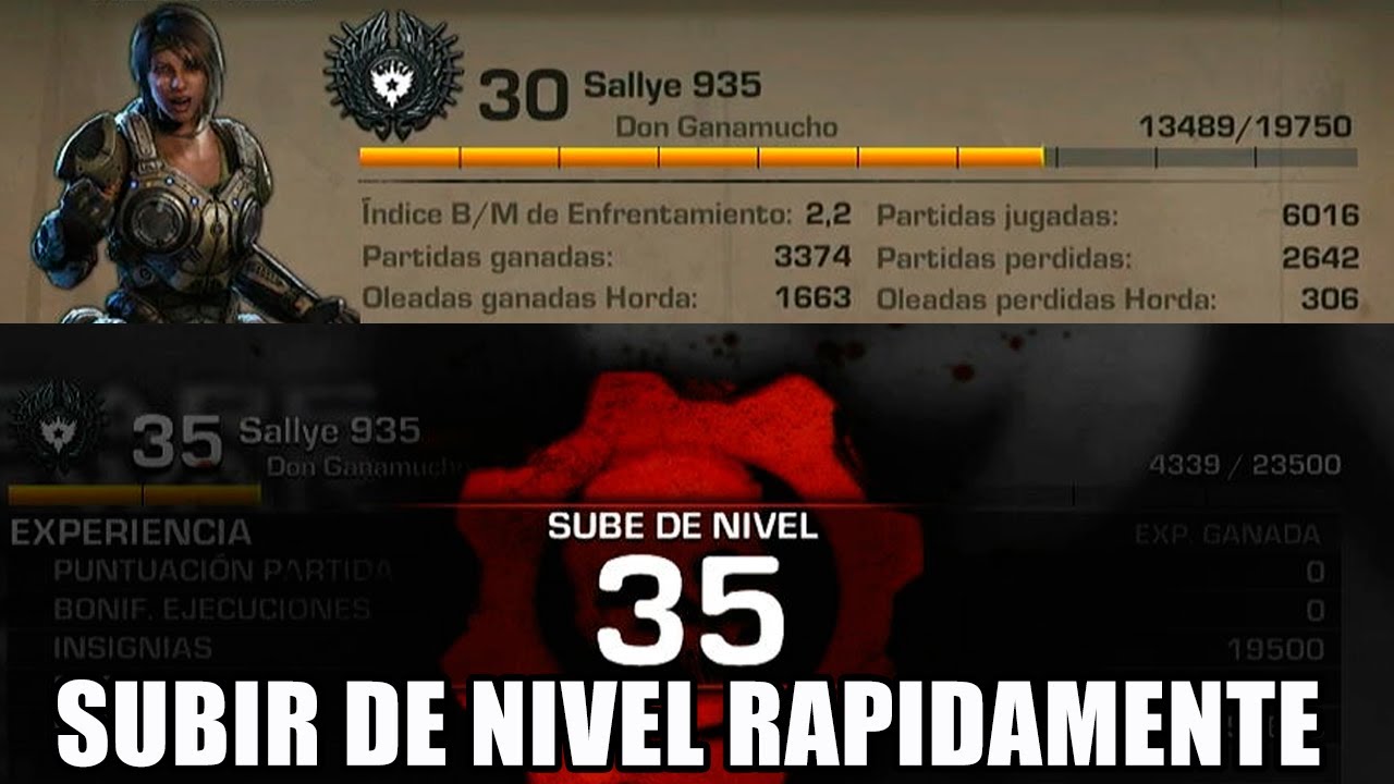 Gears of war 3: Como subir rápido de nivel (Como conseguir experiencia rápidamente)