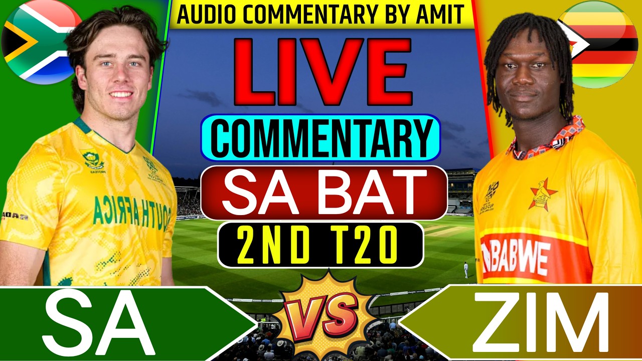 🔴SA VS ZIM 2ND T20 RUNCHASE UNOFFICIAL COMMENTARY BY AMIT| SOUTH AFRICA BATTING RUNCHASE ON 🎙️