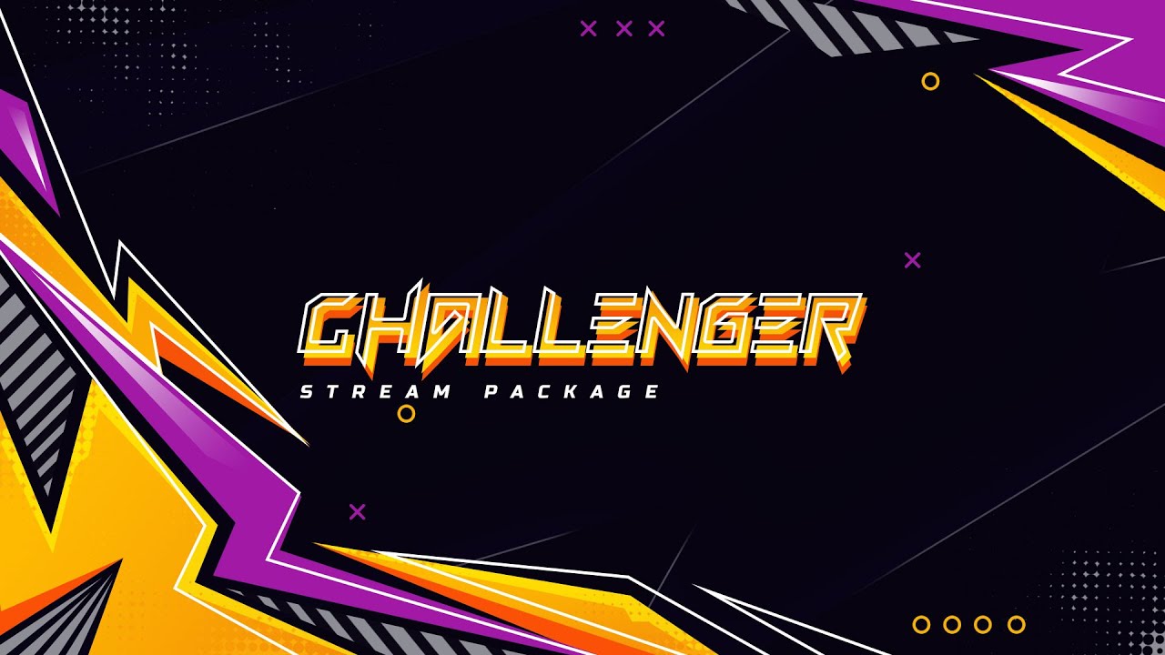 Challenger, Purple and Yellow Animated Twitch Pack : Bold Stream Package