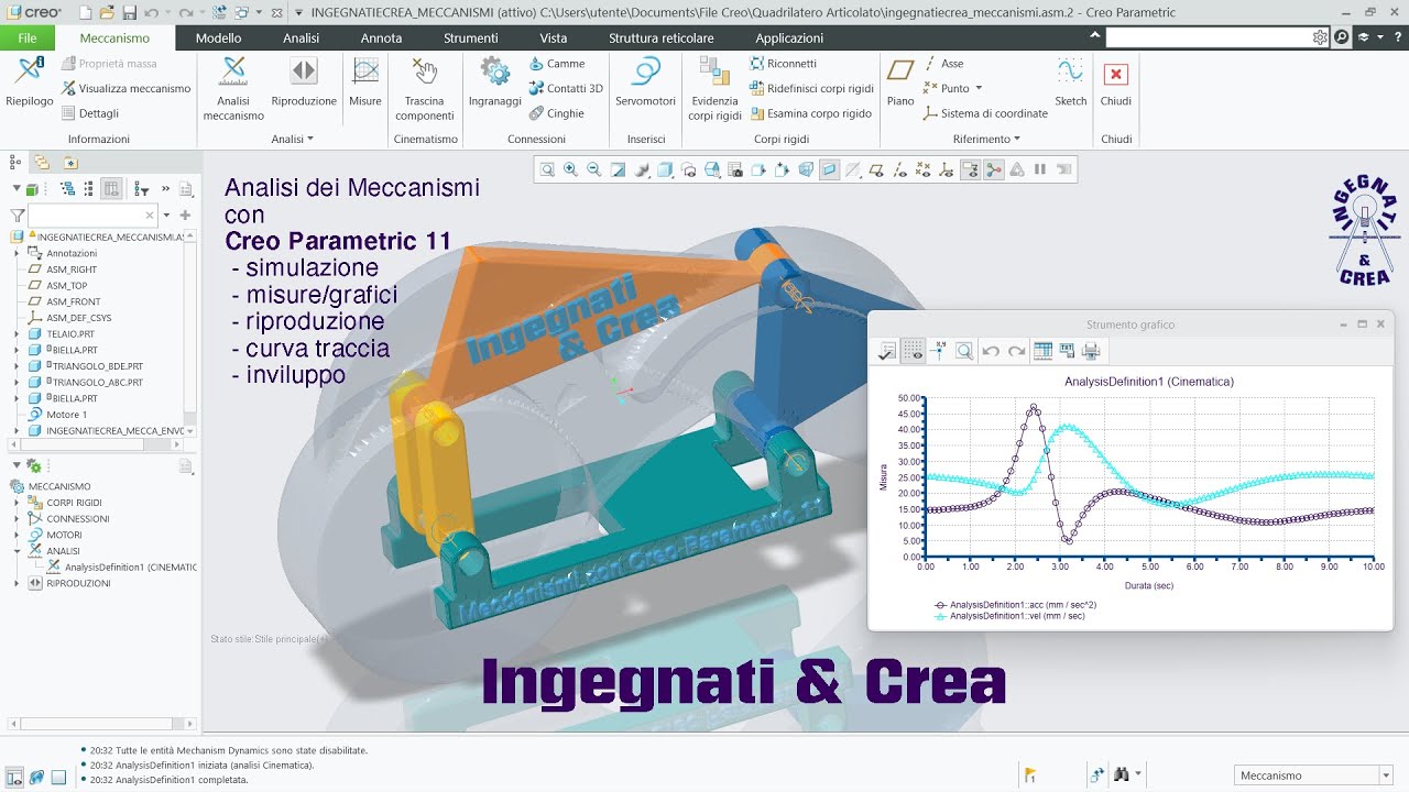 Creo Parametric 11 - ANALISI MECCANISMI - Lezione n°1 per Avanzati