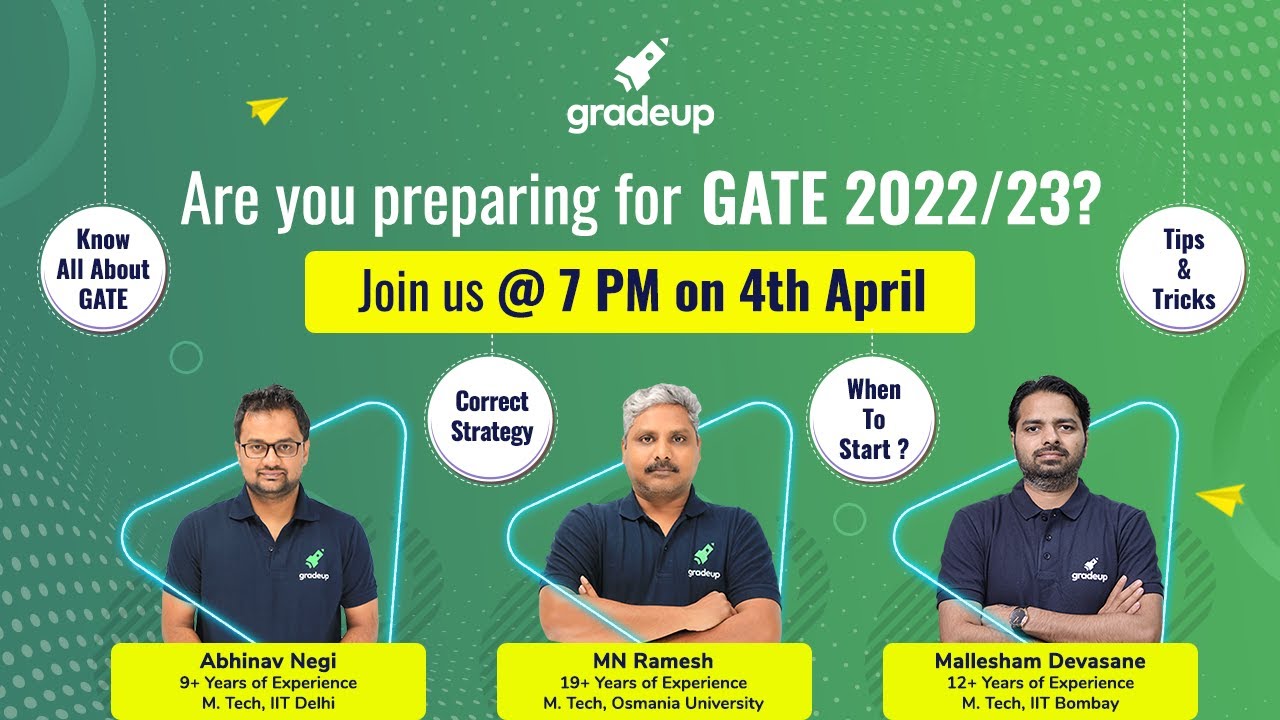 Preparing for GATE 2022/23 ? Strategy/  When to Start / Tips & Tricks | By Experts | 4th April @7 PM