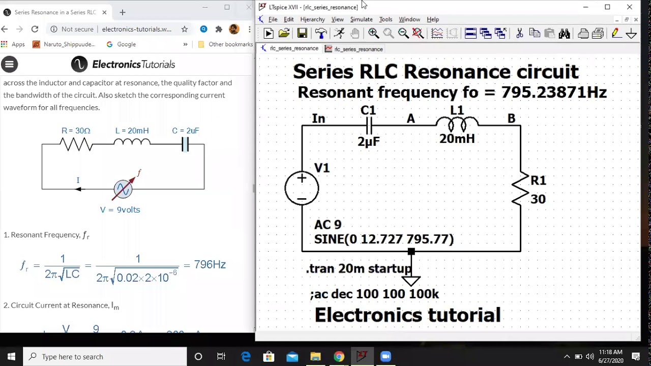 AC circuits: Transient analysis and resonance in LTspice
