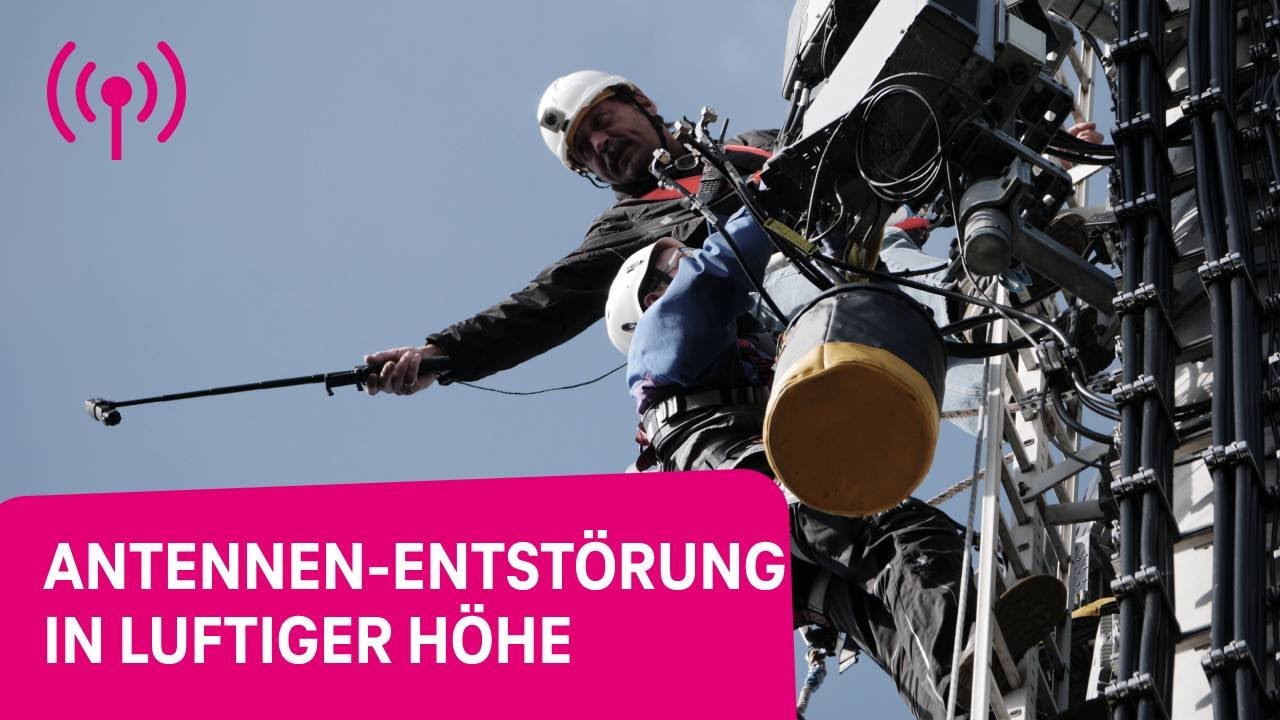 Nur für Schwindelfreie: Techniktausch am Antennenmast