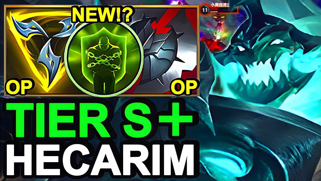 Wild Rift China Hecarim Jungle - PENTAKILL Broken Hecarim Build runes - Sovereign Solo Rank Gameplay