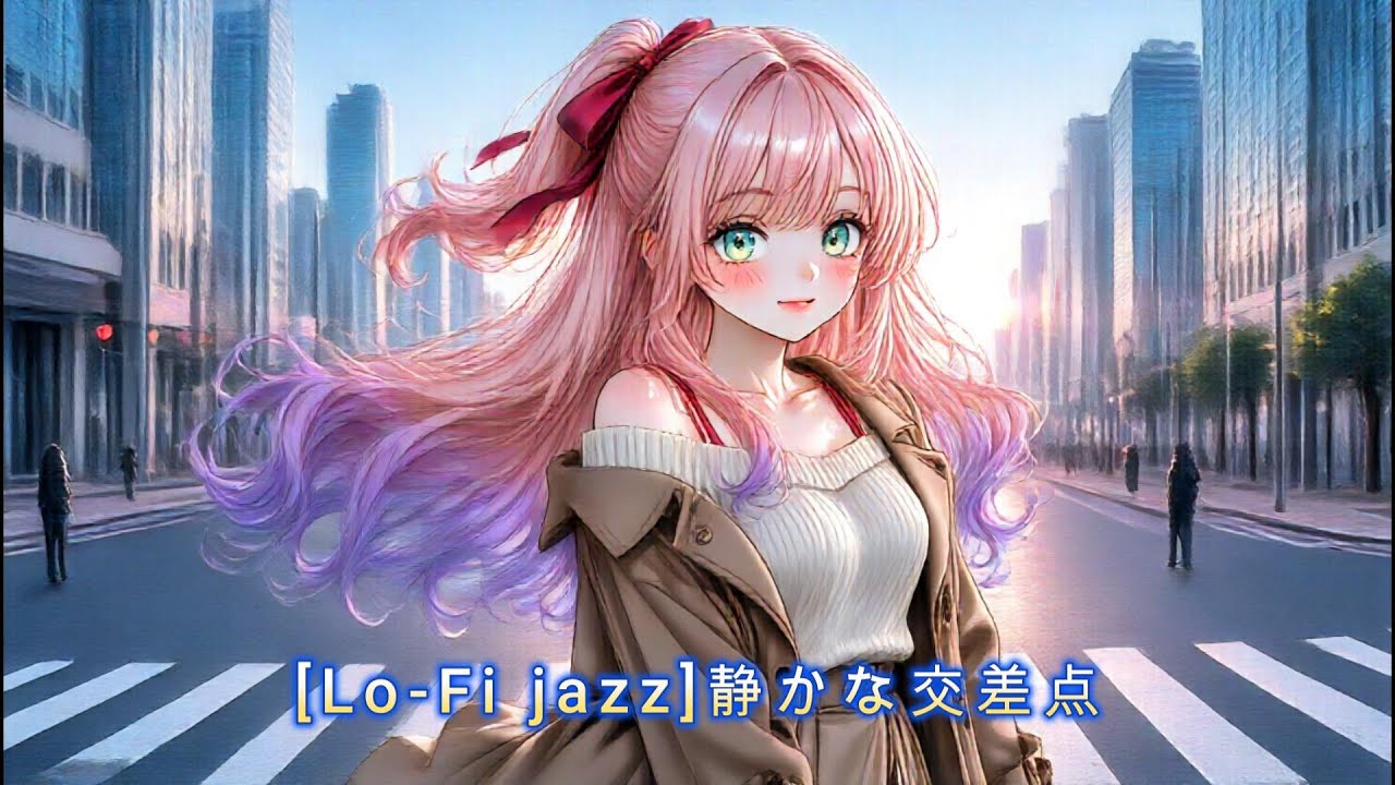 [Lo-Fi jazz][作業用BGM] 静かな交差点｜70年代レトロジャズ × 美少女映像 × チルLo-Fi｜寒い朝を彩るノスタルジックサウンド【1時間ロングバージョン】