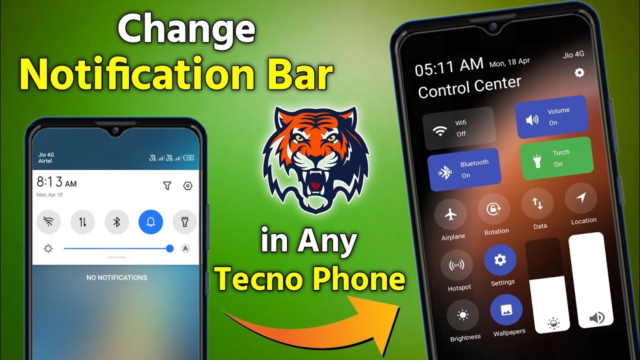 Tecno Mobile Notification Bar Change | How to Change Notification Bar in Tecno Spark 7 | 2022