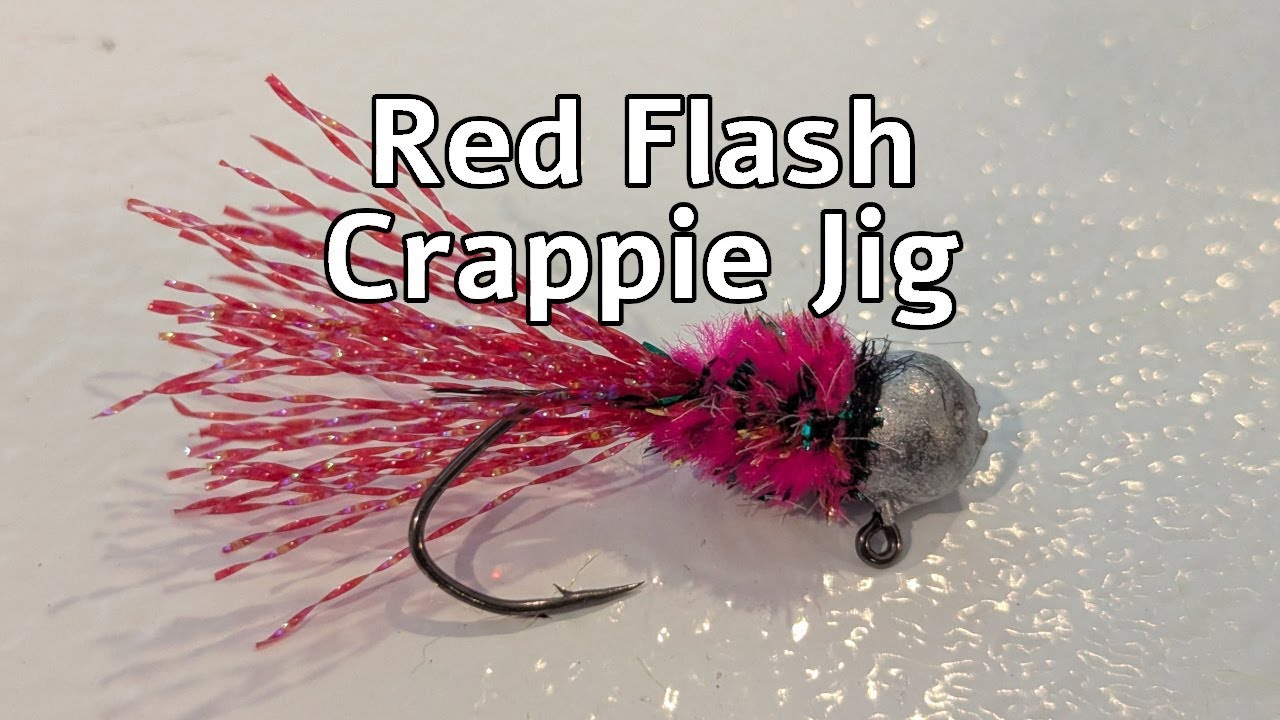 Hand Tied Crappie Jig - Just Red Flash and Chenille