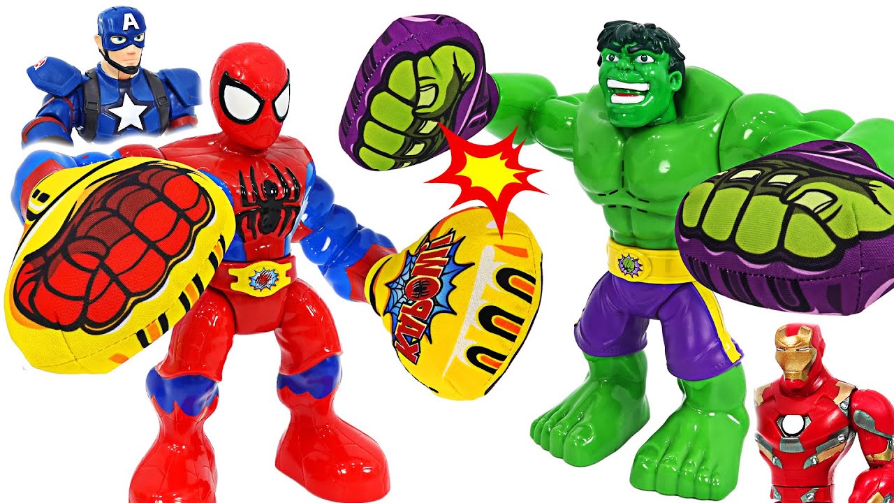 マーベルカポウスマッシュボクシングハルクVSスパイダーマンバトル！| ドゥドゥポップトイ