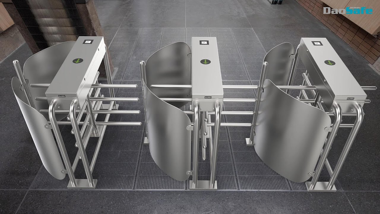 Card and QR Code Half Height Turnstile Single Passage DZ401