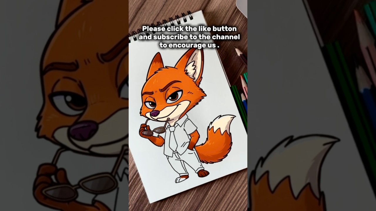 How to Draw Nick Wilde Step by Step | Cool Fox Cartoon Drawing Tutorial for Beginners