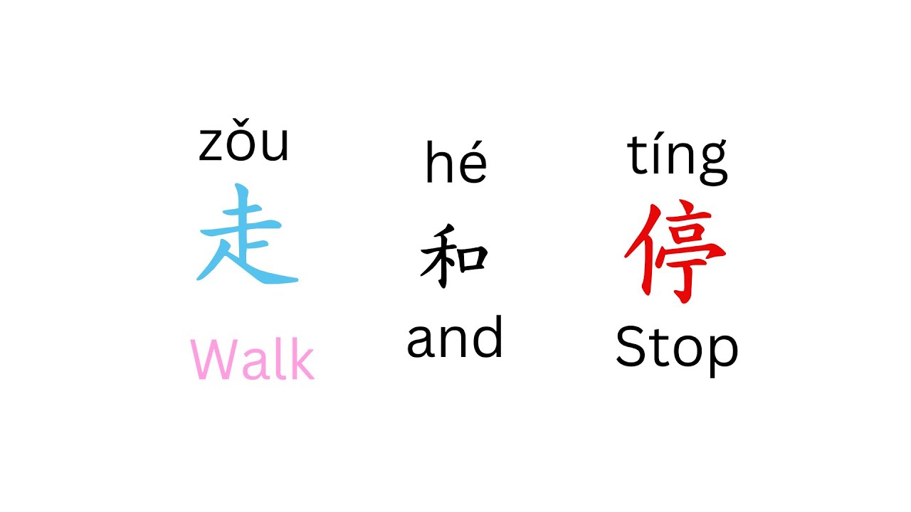 走和停 Walk and Stop (Chinese Characters + pinyin + English) | Brain Break
