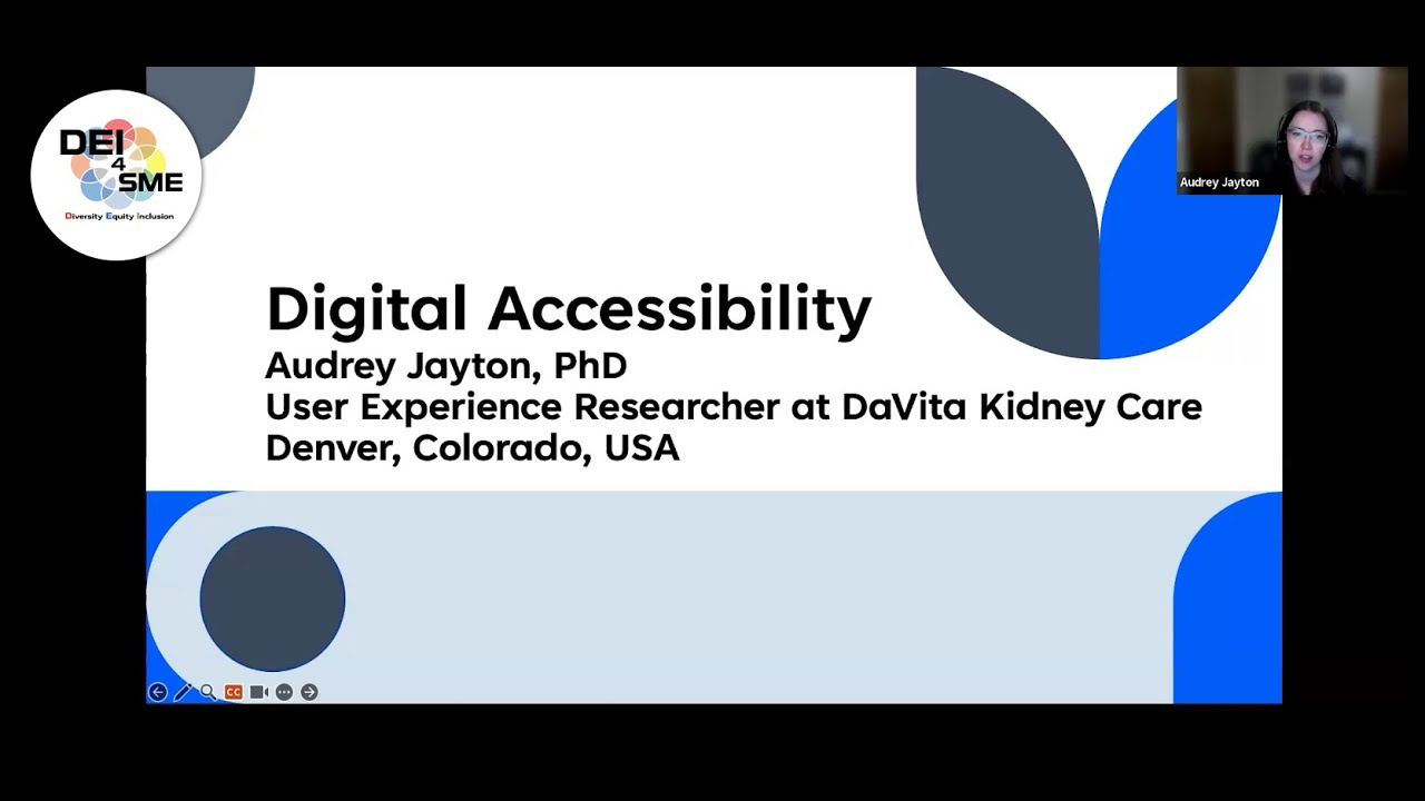 DEI4SME Hackathon I: Audrey Jayton - Perspectives on accessibility in business