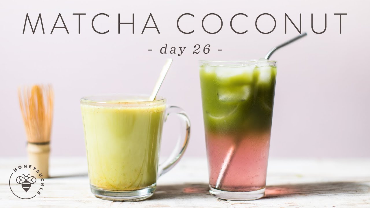2 Incredible MATCHA + COCONUT Drinks 🐝 DAY 26 | HONEYSUCKLE