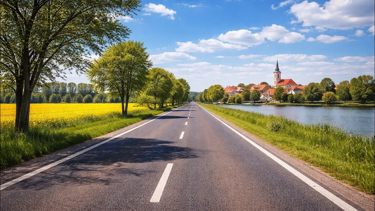 🚗 Poděbrady → Sadská | Calm Drive | 4K | No Commentary