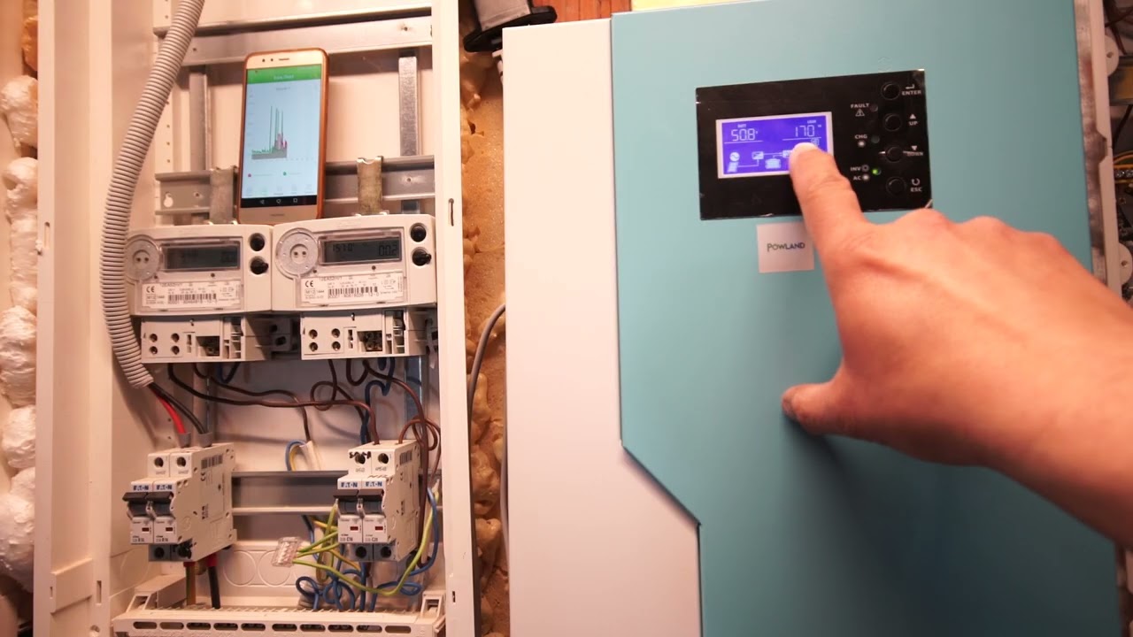 Różnicowy pomiar energii. Inwerter hybrydowy solarny EASun POWLAND 5.5kVA, 5.5kW