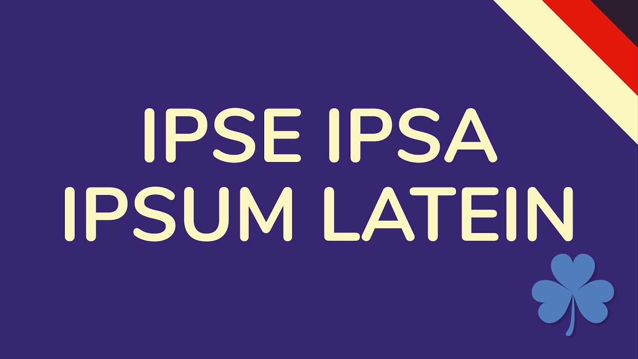 IPSE IPSA IPSUM LATEIN  in 120 sek auswendig k&ouml;nnen (animiert) 🇩🇪