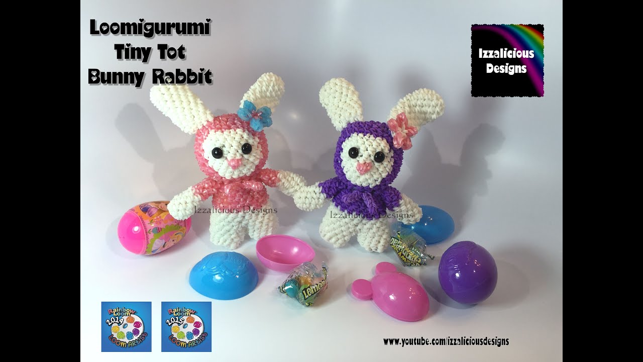 Rainbow Loom Loomigurumi Tiny Tot Bunny Rabbit for Easter made w/ Rainbow Loom Bands