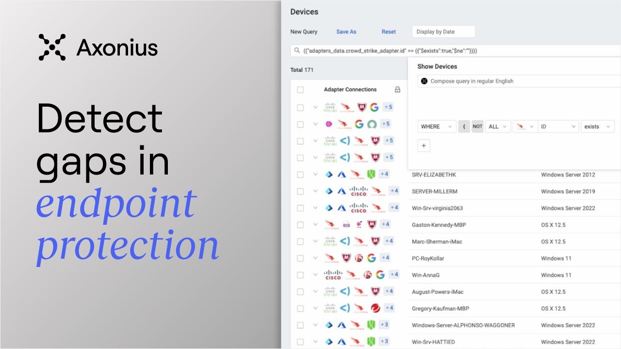 How to detect gaps in endpoint protection with Axonius