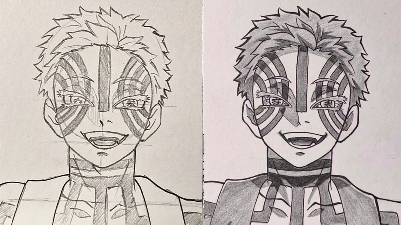 How to Draw Akaza | drawing tutorial | how to draw anime boy