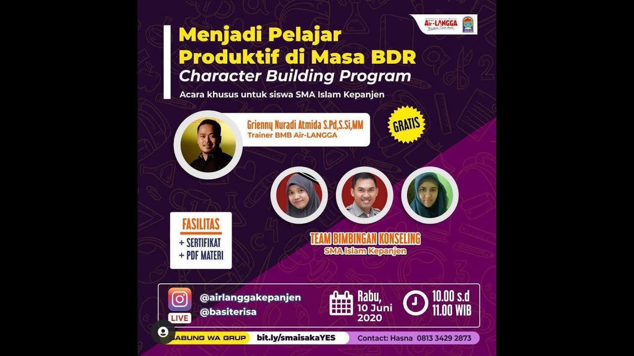 Menjadi Pelajar Produktif di Masa BDR bersama BK SMA ISLAM KEPANJEN