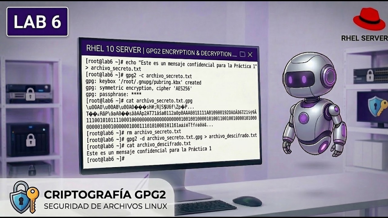 LAB 6-Práctica 1: Cifrado y Descifrado de Archivos en Linux con GPG2