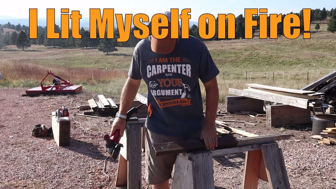 Timber Frame Barn Build - I Lit myself on fire!