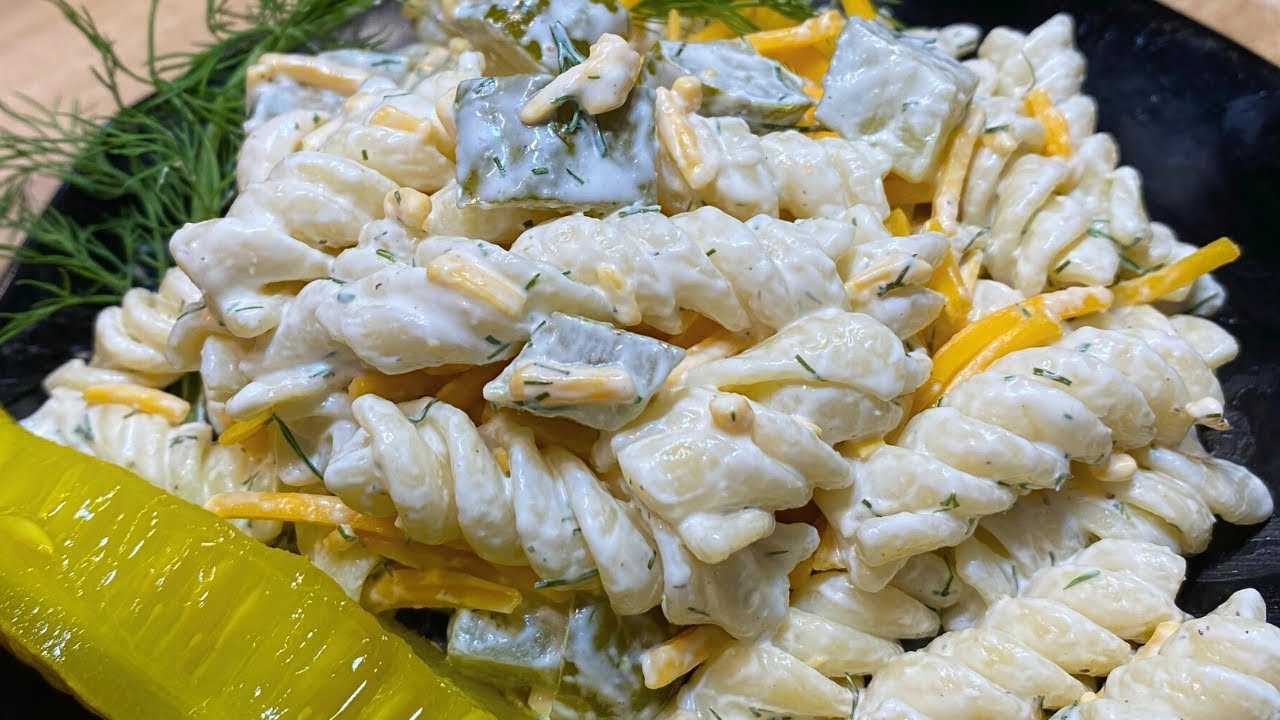 Dill Pickle Pasta Salad 🥒 | Easy, Creamy & Flavor-Packed Summer Side Dish!