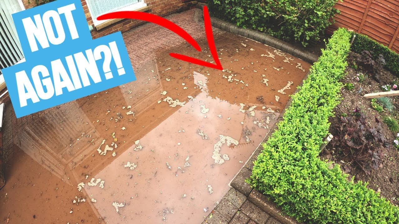 Pressure Washing Block Paving - BAD DRAINAGE!
