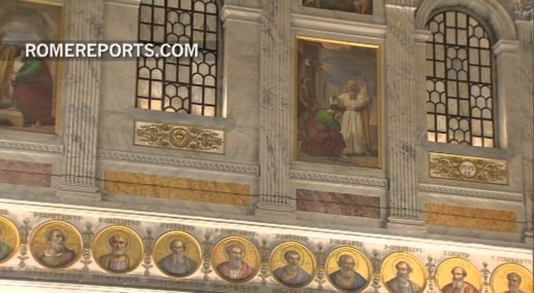 Ya está listo el mosaico del Papa Francisco en la basílica de San Pablo Extramuros