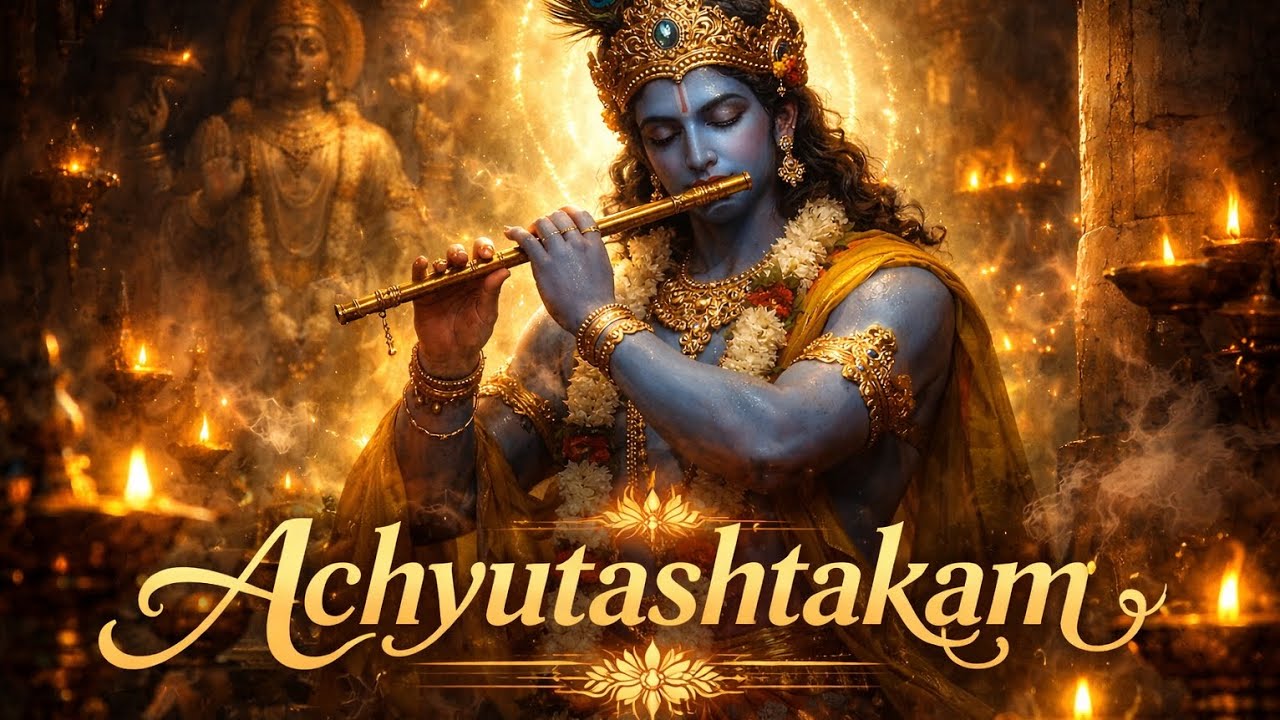 Achyutashtakam | Divine Vishnu Krishna Stotram | Peaceful Devotional Bhajan