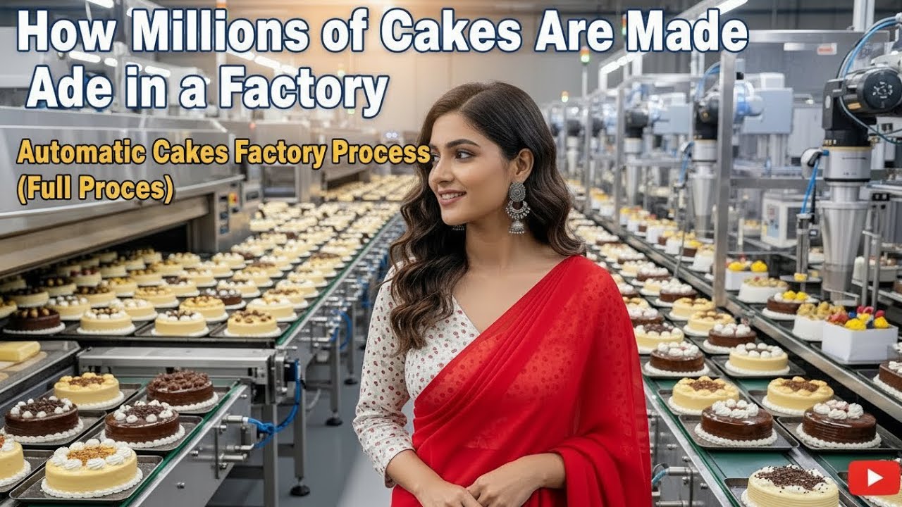 How Millions of Cakes Are Made in a Factory  Automatic Cakes Factory Process (Full Process)