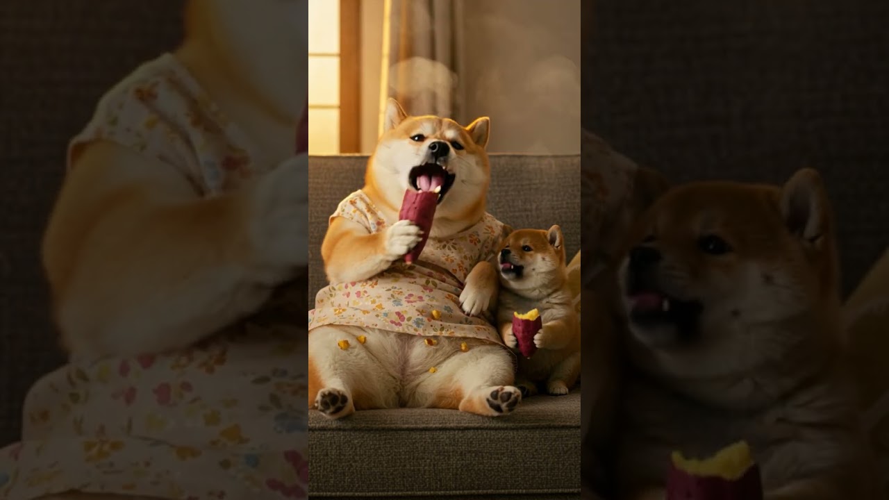 秋はたくさん食べるワン🍠🐶 #柴犬はるの子育て日記 #柴犬 #わんこ #犬 #癒し動画 #shiba #shibainu #dog #ai #ai生成動画