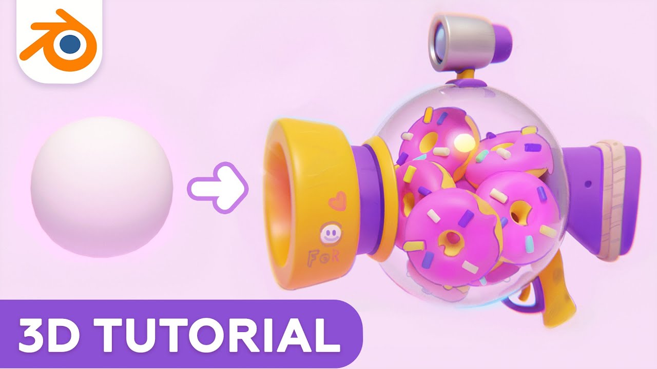 Donut Gun Modeling | Blender Tutorial for Beginners [RealTime]