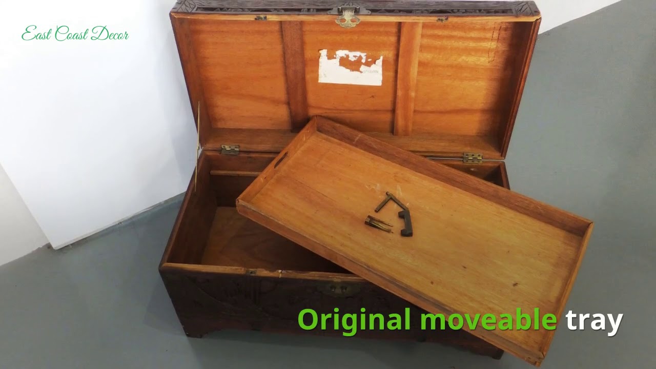 Antique Chinese Carved Camphor Chest