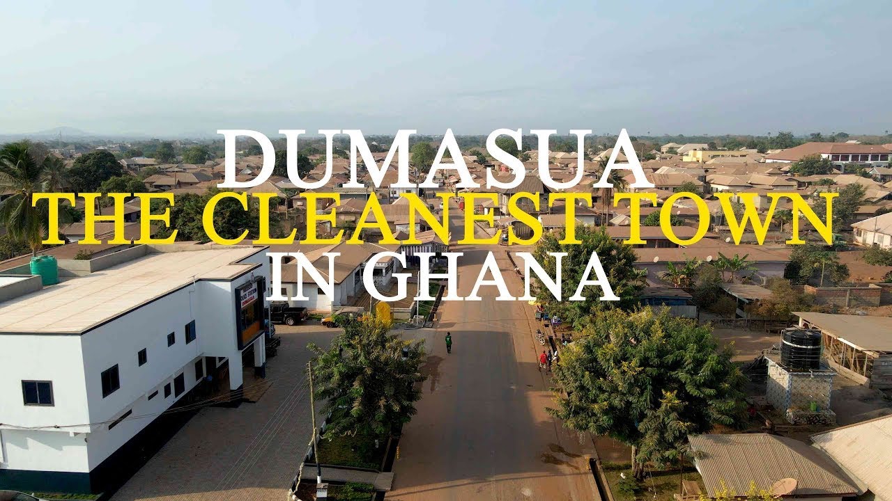 DRONE VIEW OF THE CLEANEST TOWN IN GHANA, DUMASUA TOWNSHIP IN THE BONO REGION || GHANA