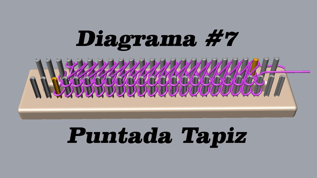 DIAGRAMA #7/Puntada Tapiz/How to make tapestry stitch on a loom