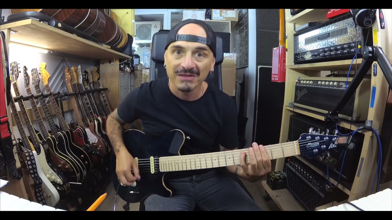 Sterling by Music Man Axis Flame blue