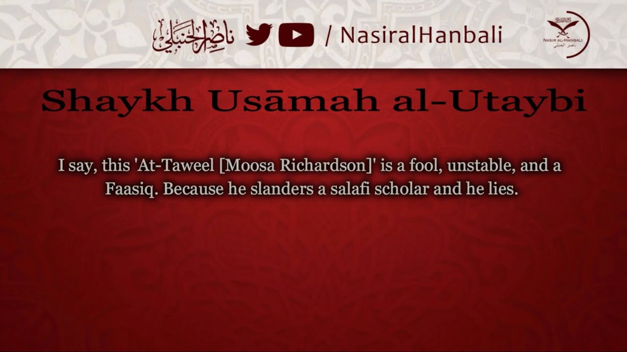 Moosa Richardson Lies Upon The People of Knowledge Then Lies Upon The Legislation of Allah